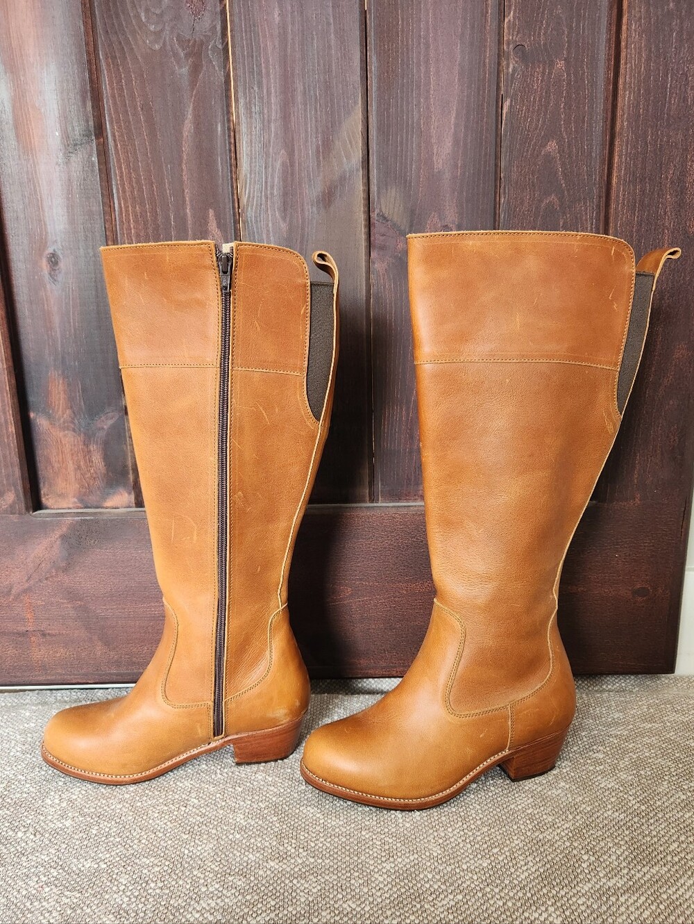 Adelante The Condesa Handmade Leather Tall Knee Riding Boot Sz 8 Wide, Wide Calf
